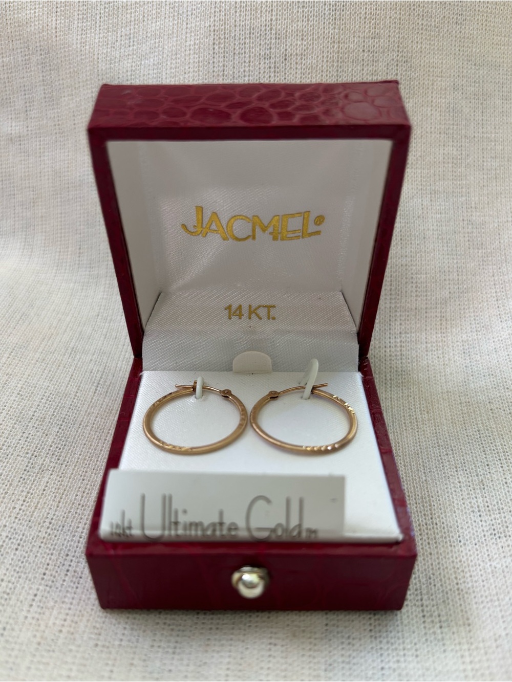 Vintage Jacmel (JCM) Ultimate Gold 14kt Gold Hoop Earrings